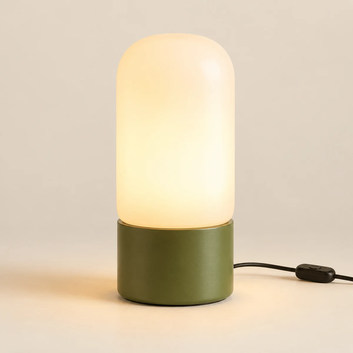 Ludo Capsule Night Light in Olive & Cream