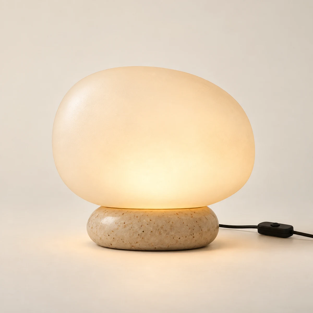 Nola Pebble Night Light in Warm Ivory